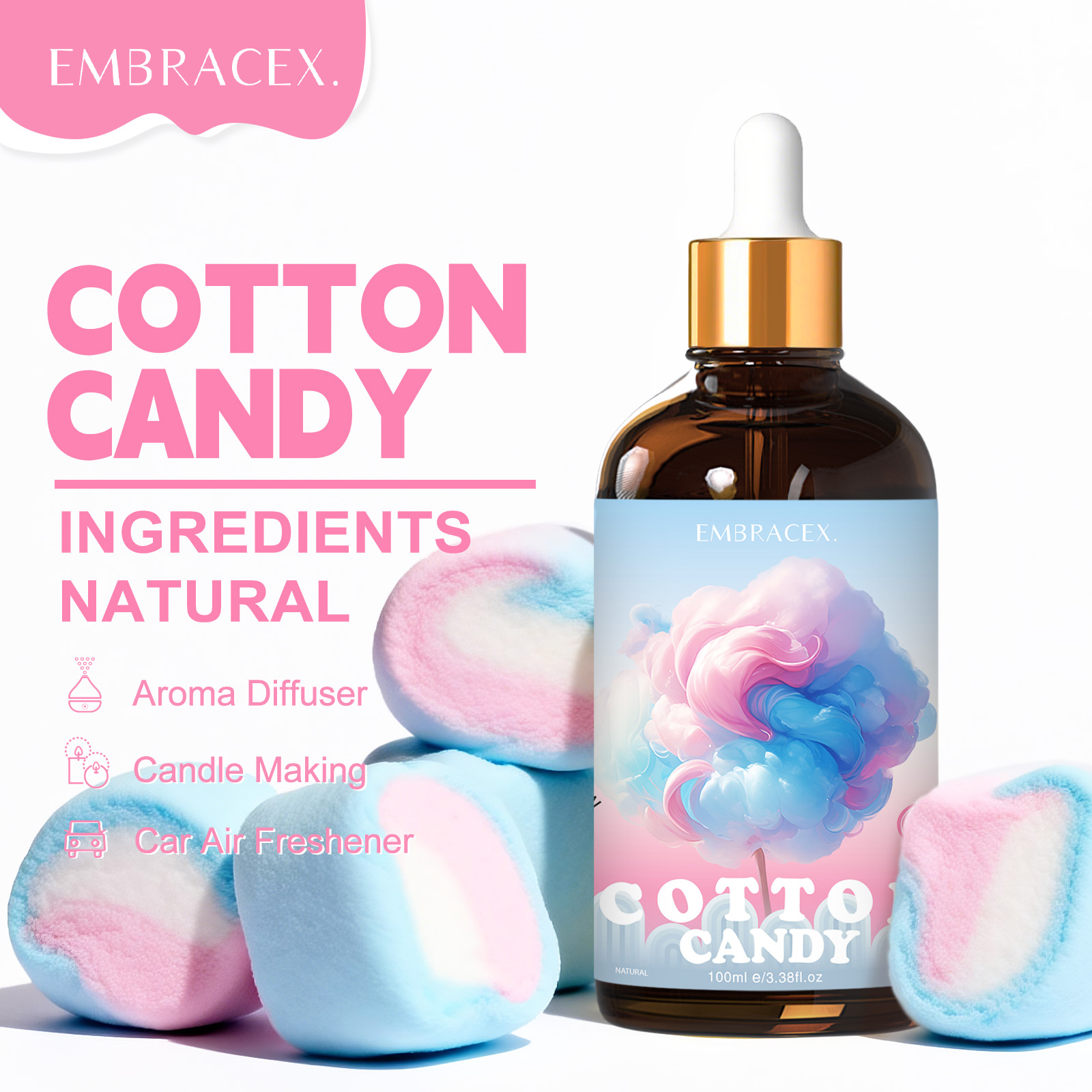 Candle Making Ingredients - 100ml 綿菓子エッセンシャルオイルディフューザーキャンドル作り、友達への贈り物、甘い香りのアロマセラピー