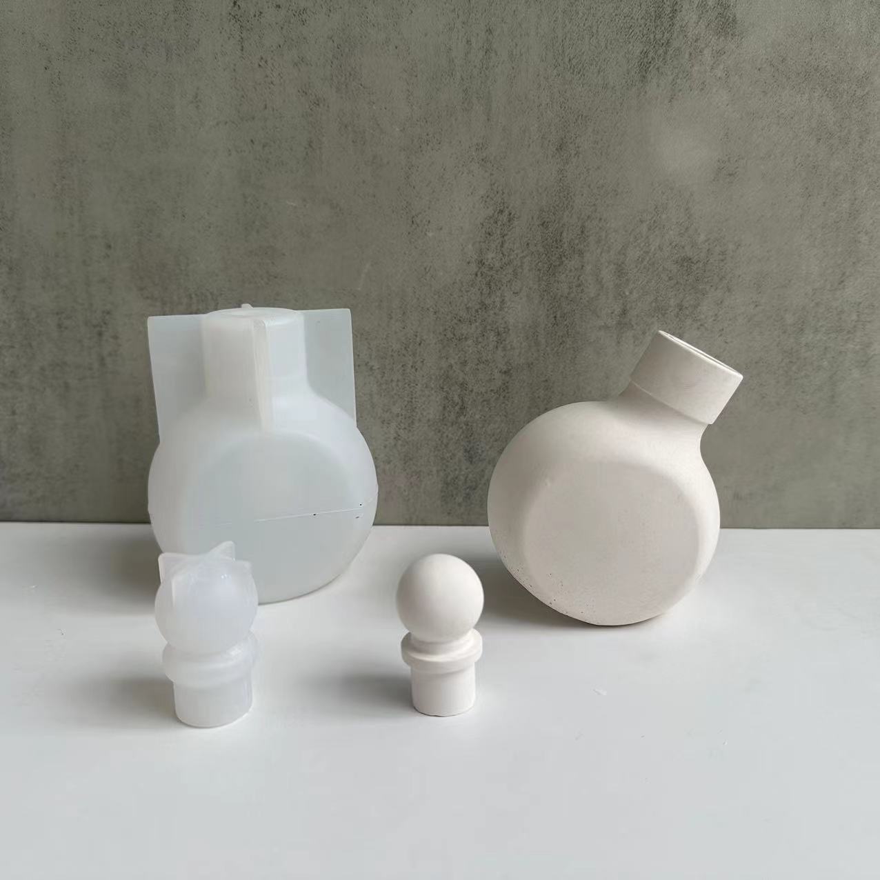Candle Making And Perfume - 香水ボトル花瓶用シリコンモールドエポキシ樹脂、石膏、コンクリートクラフトモールドDIYフラワーポットキャンドルホルダー作成モールド