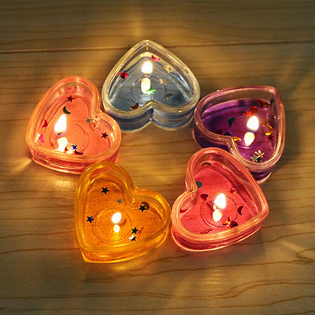 Candle Making Event - 透明なハート型ティーライトカップキャンドルモールドホルダー、プラスチック製ワックス容器、イベントや祝祭用のキャンドル作り用品