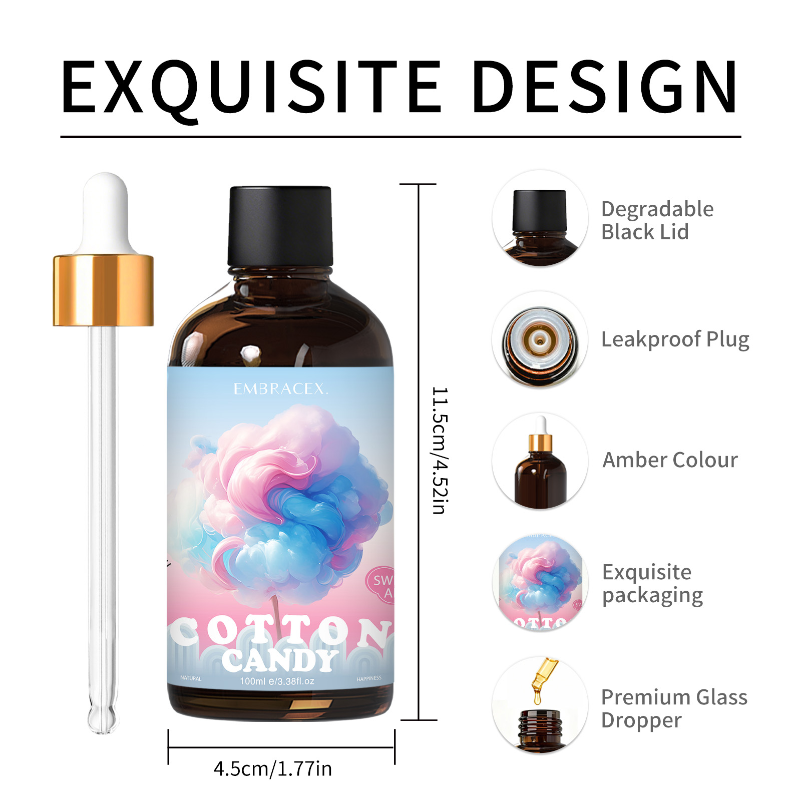 100ml 綿菓子エッセンシャルオイルディフューザーキャンド - Candle Making Ingredients のレビューと価格