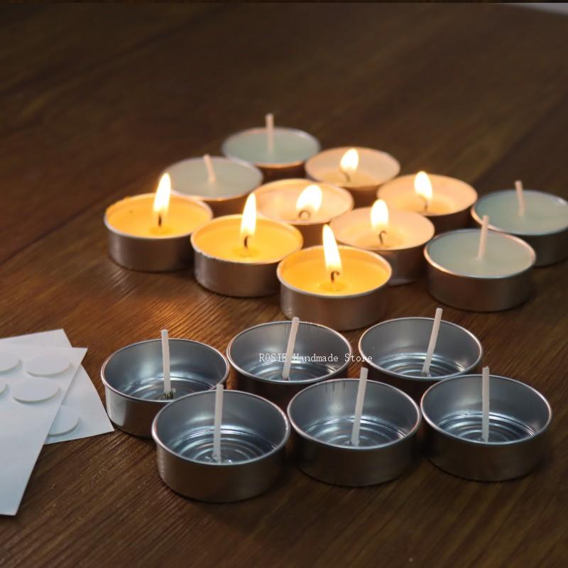 空のティーワックス丸型アルミボックス100ウィックステッカー - Candle Making Ingredients のレビューと価格