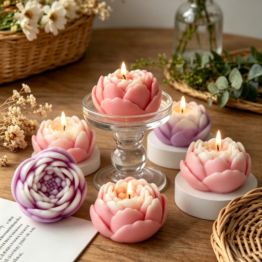3Dフラワーシリコンモールド牡丹バラ蓮キャンドル作成用品アロ - Candle Making Wax Melter のレビューと価格