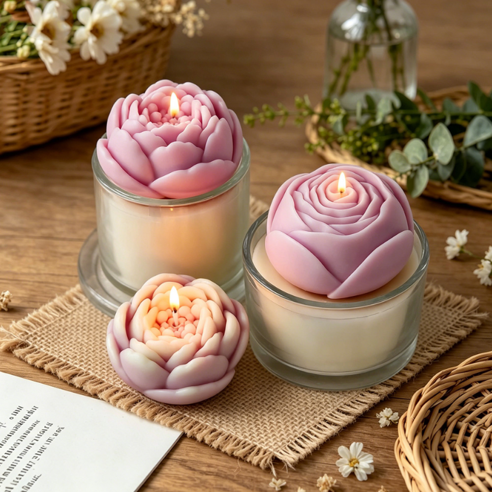 3Dフラワーシリコンモールド牡丹バラ蓮キャンドル作成用品アロ - Candle Making Wax Melter のレビューと価格