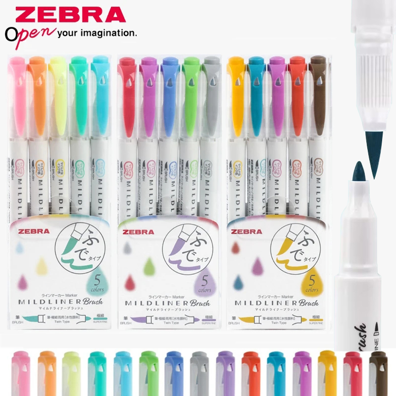 ゼブラ ハイライター WFT8 マイルドライナー ブラシ マ - Zebra Pen Mildliner のレビューと価格
