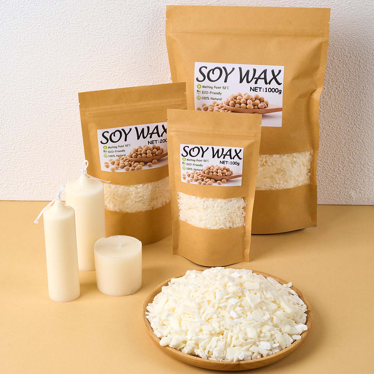 1 ポンドピュアホワイト大豆ワックス DIY 手作りキャンド - Candle Making Ingredients のレビューと価格