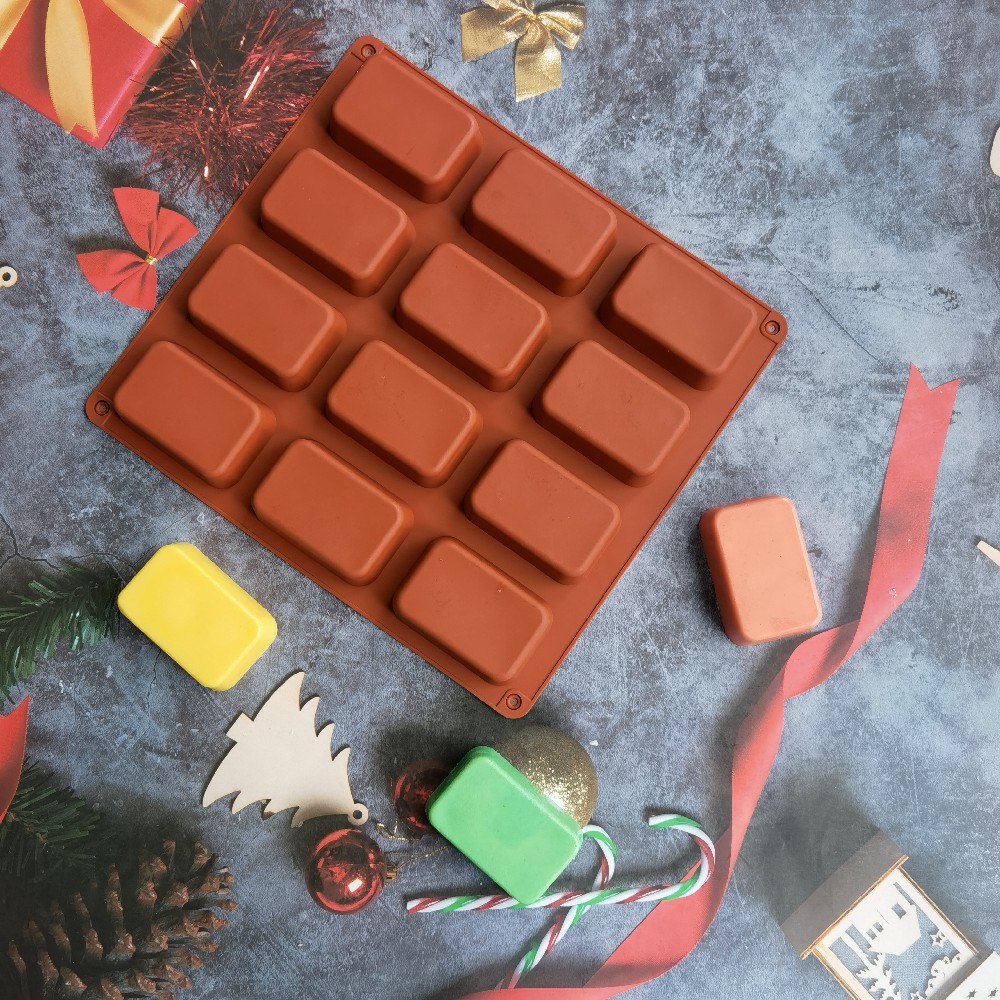 12キャビティスクエアシリコン石鹸型キャンドルキャンドルキャ - Candle Making Ingredients のレビューと価格